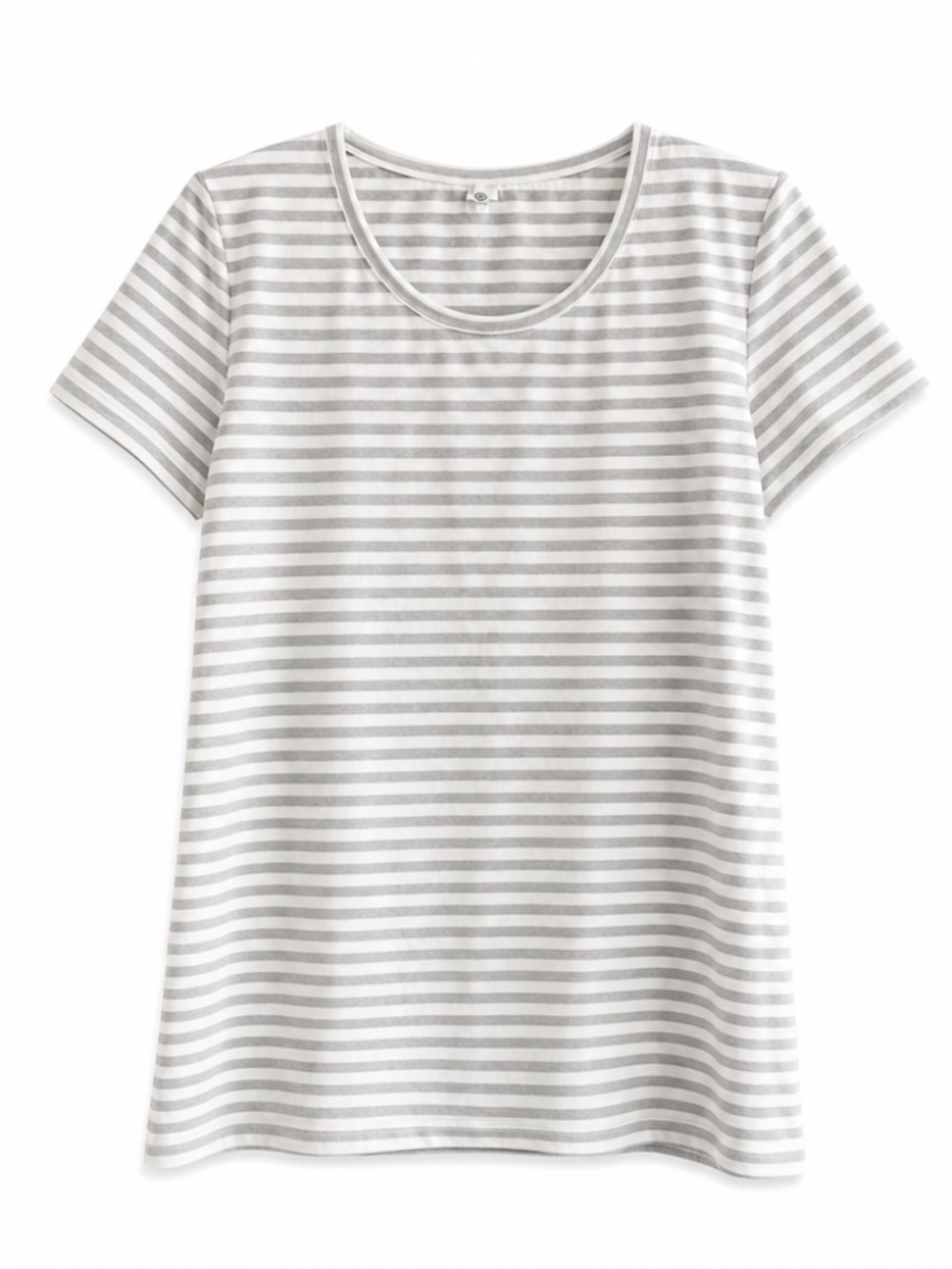 Lululemon Athletica Gray & White Striped Scoop Neck Tee – Size 10 EUC